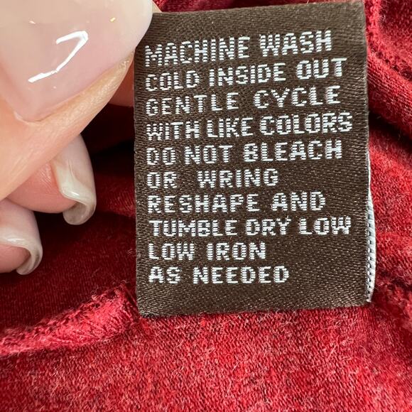 J. McLaughlin Red Long Sleeve Pima Cotton Blend Mock Neck Pullover Top Size XL - Picture 6 of 7